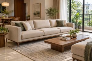 Ảnh minh họa AI cho chủ đề cách kê sofa băng