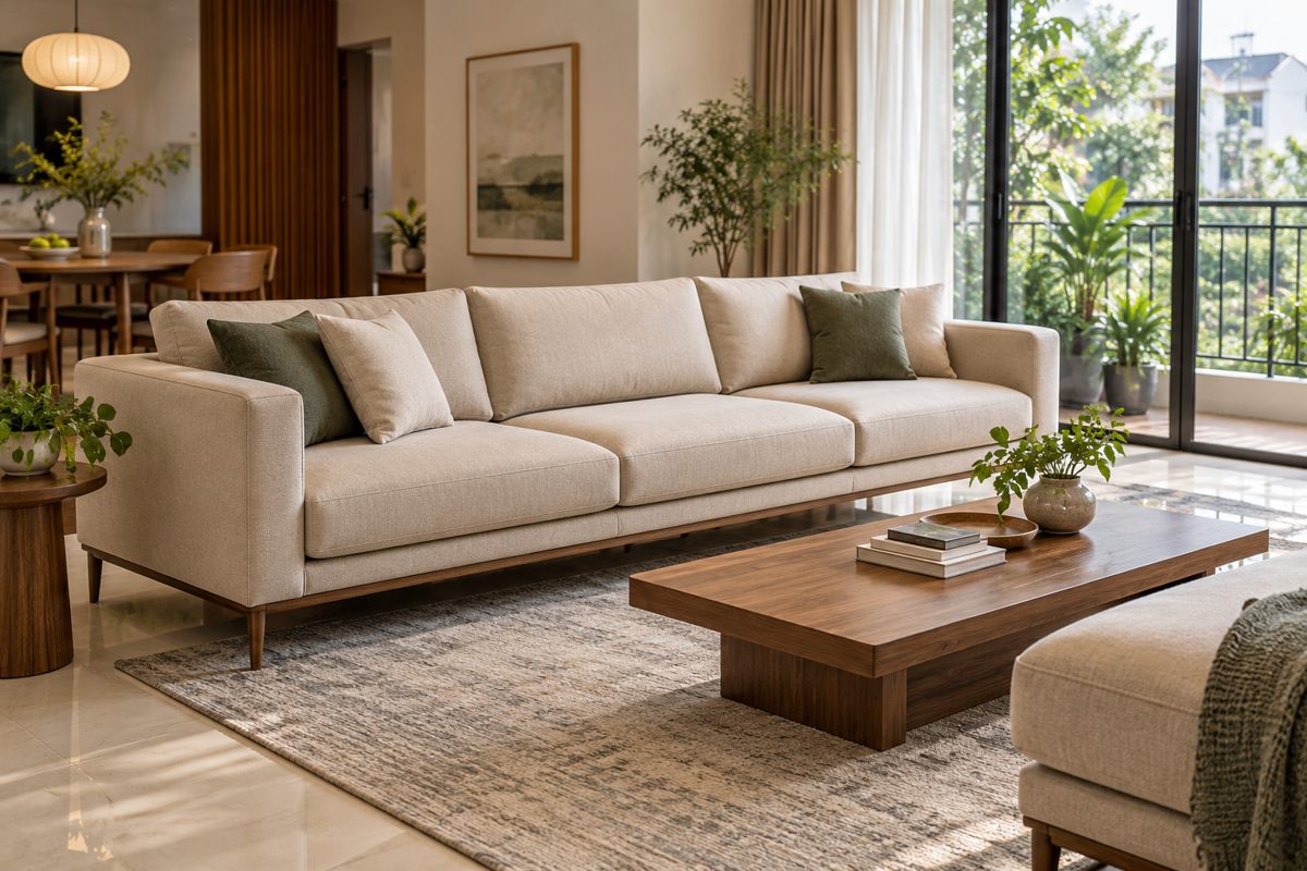Ảnh minh họa AI cho chủ đề cách kê sofa băng