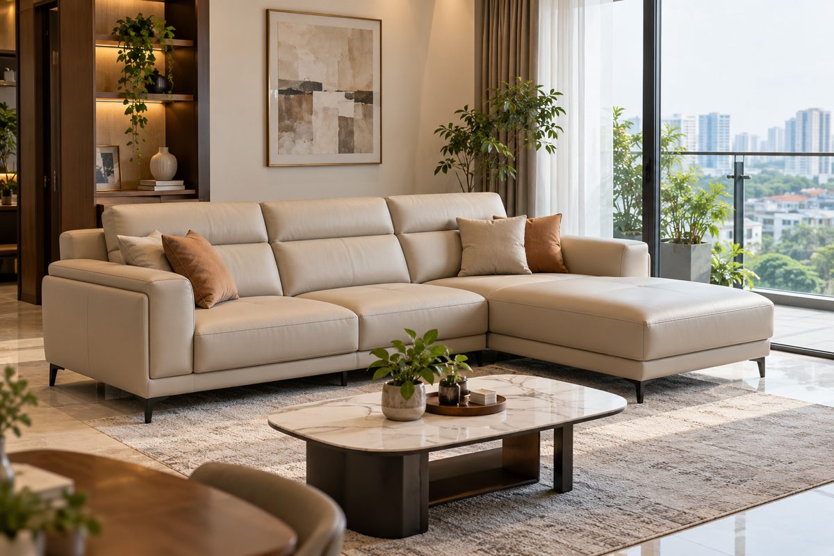 Ảnh minh họa AI cho chủ đề sofa góc L đổi chiều
