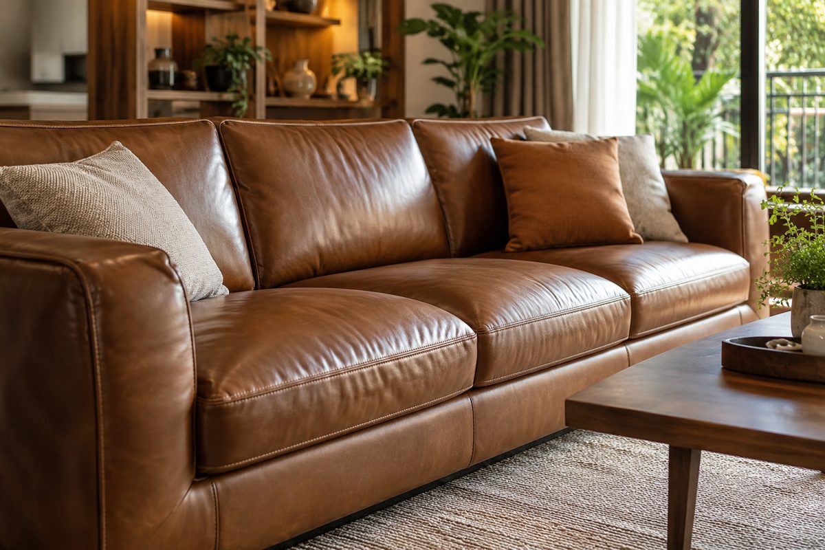 Ảnh minh họa AI cho chủ đề sofa da bò thật
