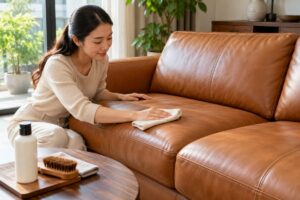 Ảnh minh họa AI cho chủ đề bảo dưỡng sofa da thật
