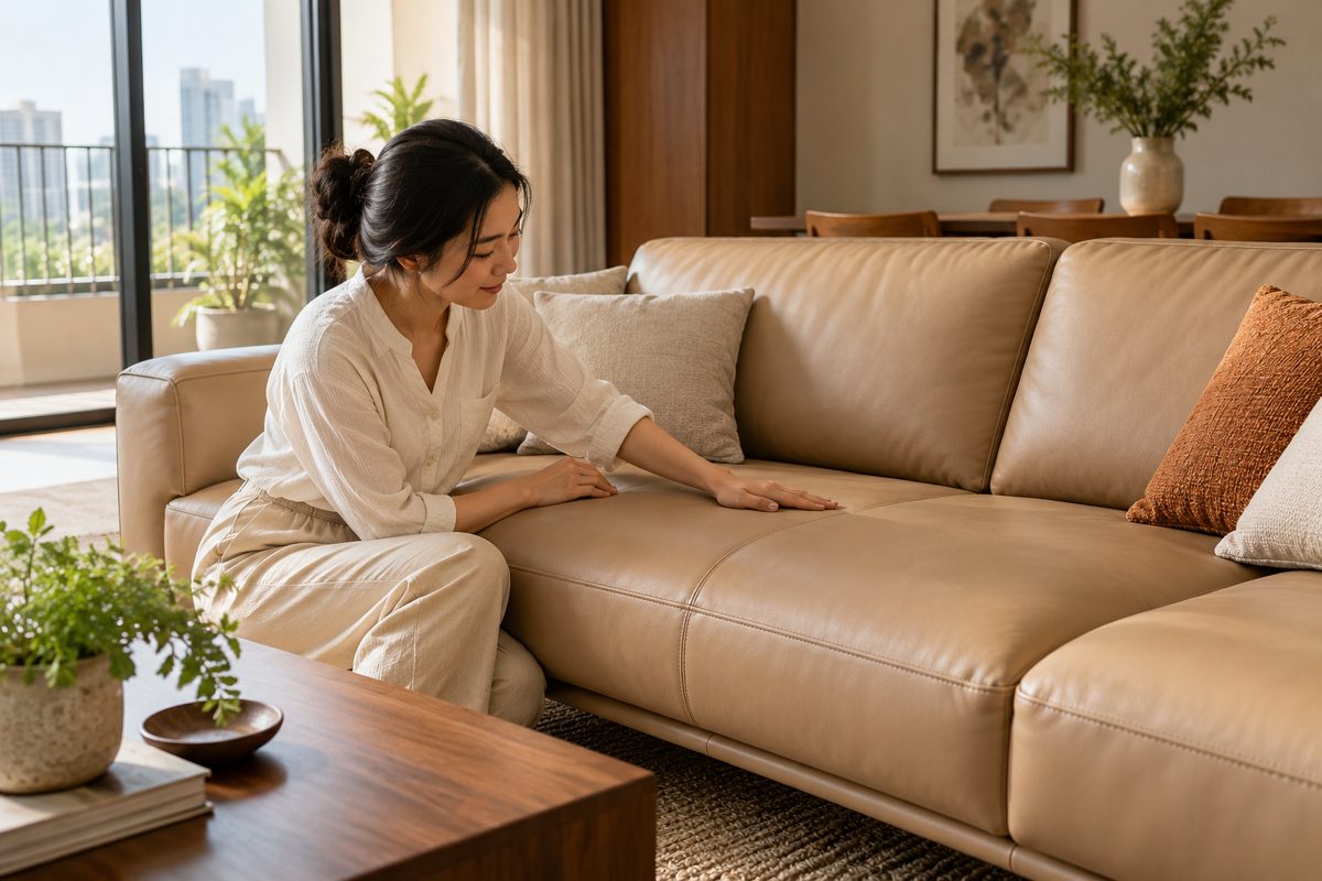 Ảnh minh họa AI cho chủ đề sofa da microfiber