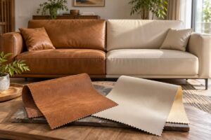 Ảnh minh họa AI cho chủ đề sofa da microfiber và da PU