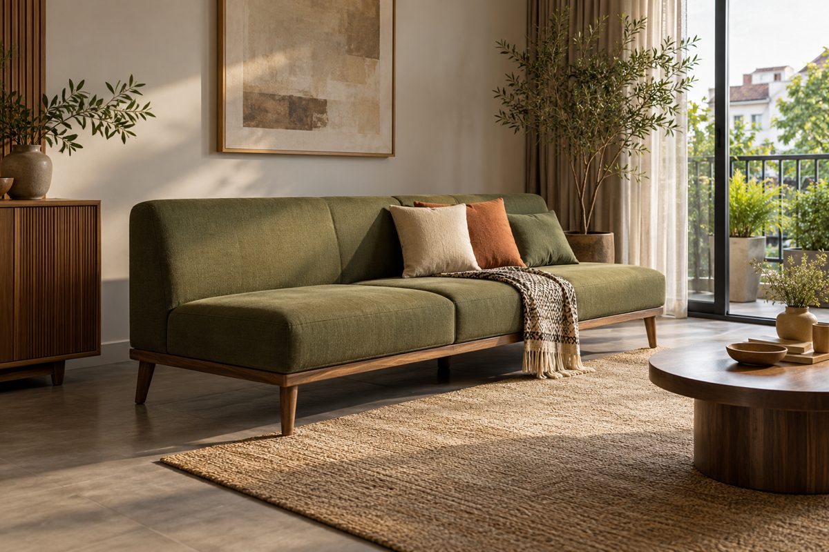 Ảnh minh họa AI cho chủ đề sofa băng không tay vịn
