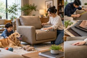 Ảnh minh họa AI cho chủ đề bảo quản sofa da microfiber