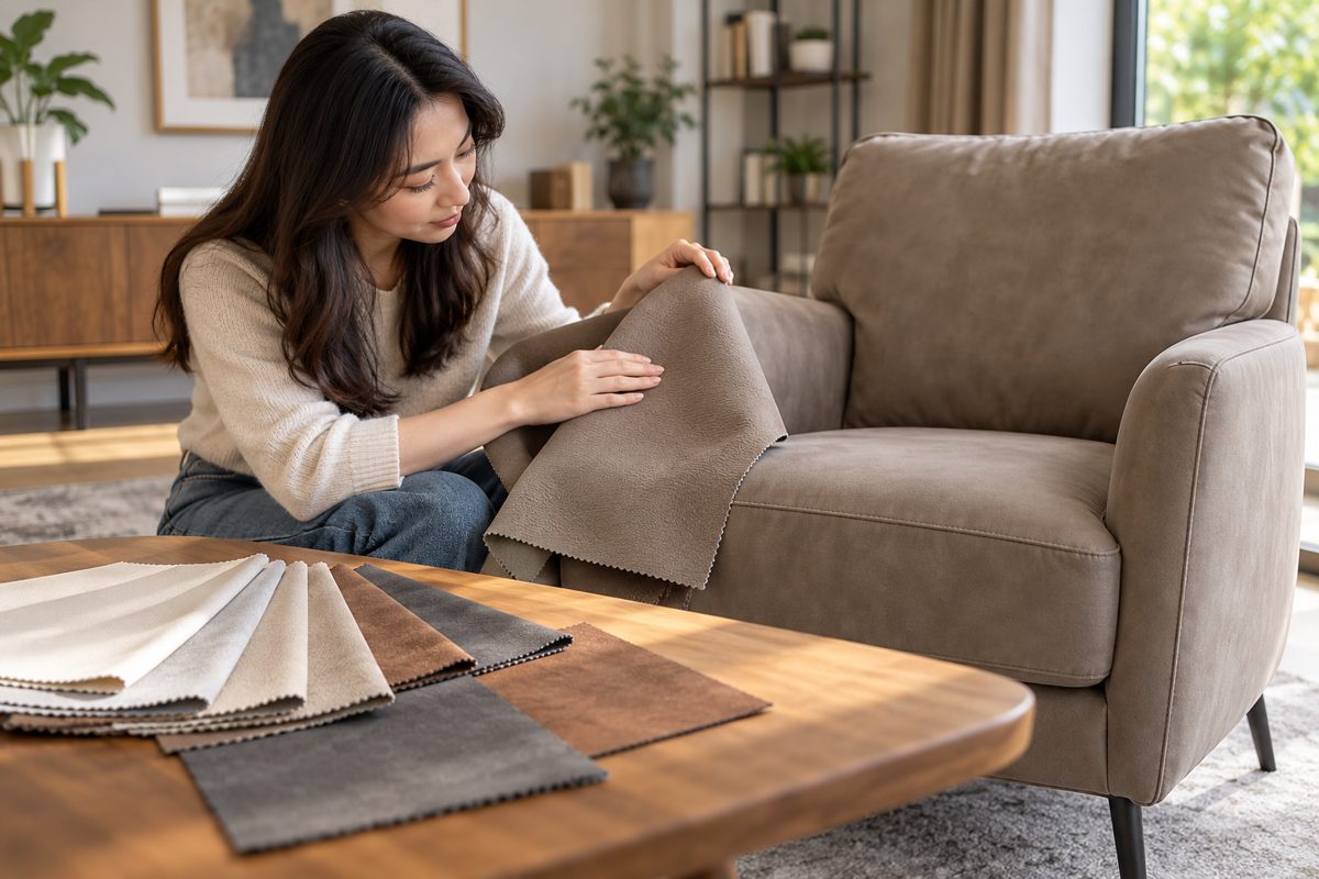 Ảnh minh họa AI cho chủ đề cách kiểm tra mẫu da microfiber