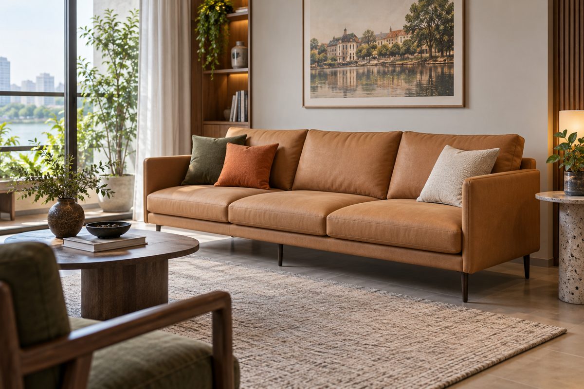 Ảnh minh họa AI cho chủ đề sofa băng tay vịn mỏng