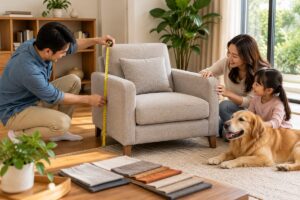 Ảnh minh họa AI cho chủ đề kích thước sofa đơn