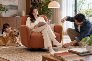 Ảnh minh họa AI cho chủ đề sofa đơn xoay