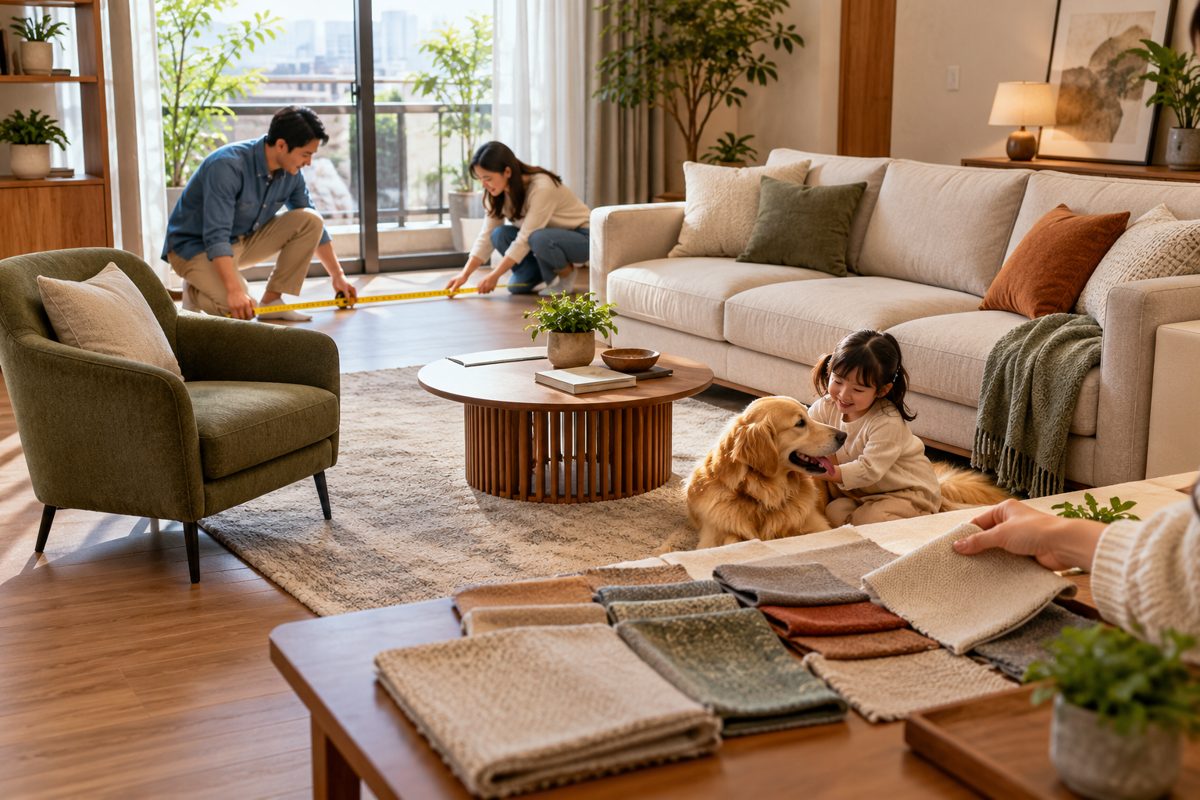 Ảnh minh họa AI cho chủ đề chọn sofa cho phòng khách 20m2