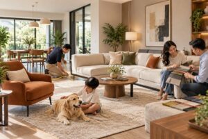 Ảnh minh họa AI cho chủ đề chọn sofa cho phòng khách 30m2