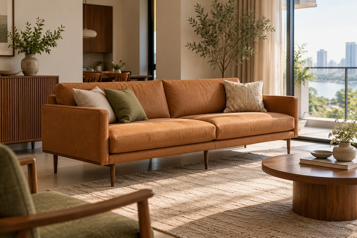 Ảnh minh họa AI cho chủ đề sofa băng chân cao