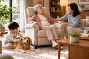 Ảnh minh họa AI cho chủ đề sofa cho người cao tuổi