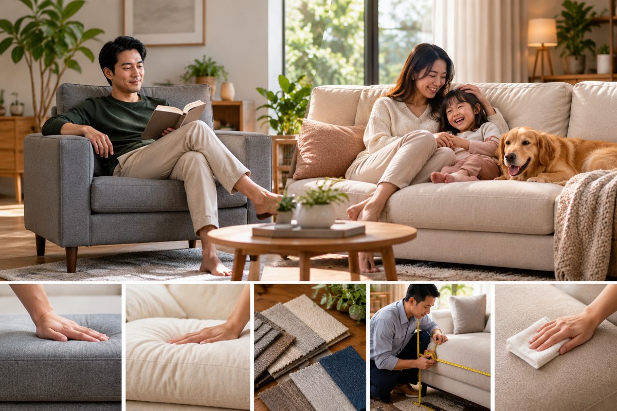 Ảnh minh họa AI cho chủ đề sofa mút cứng hay mềm