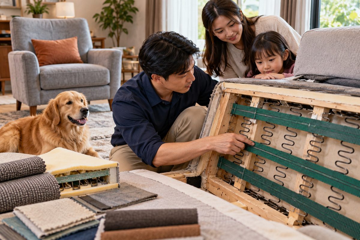 Ảnh minh họa AI cho chủ đề lò xo sofa và dây đai