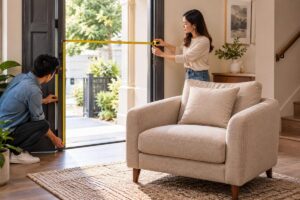 Ảnh minh họa AI cho chủ đề đo cửa trước khi mua sofa
