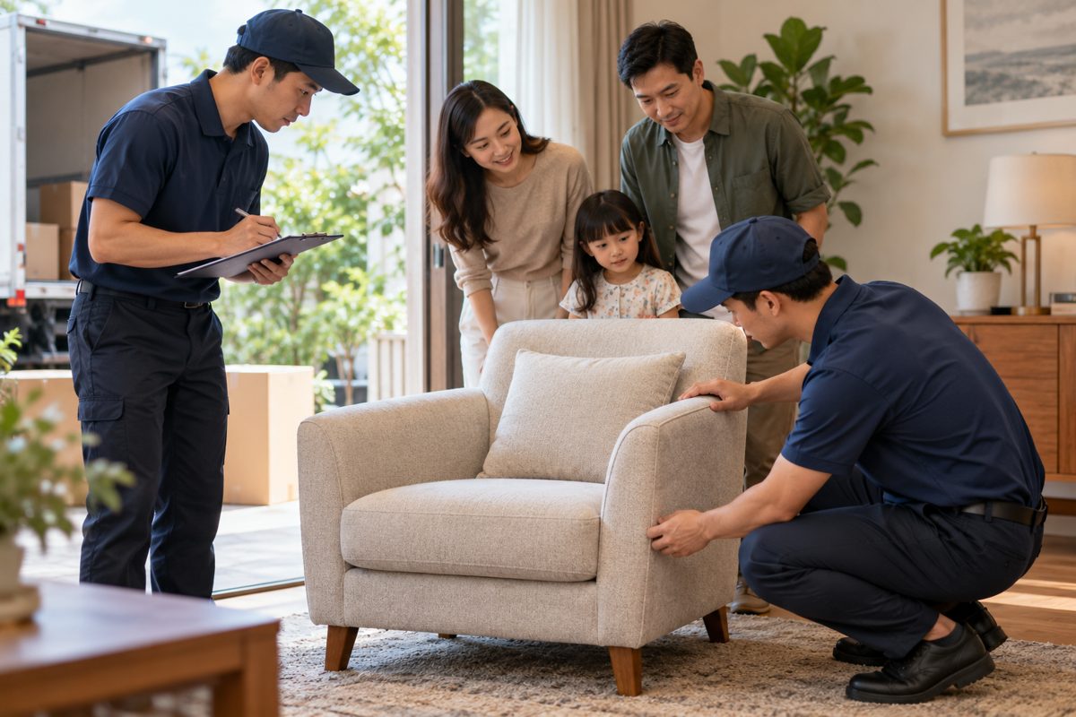 Ảnh minh họa AI cho chủ đề kiểm tra sofa khi giao hàng